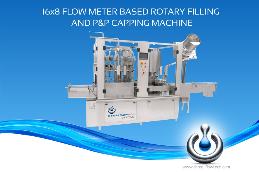 16 Head Rotary Liquid Filling Machine & 8 Head Pick and Place Capping Machine Design