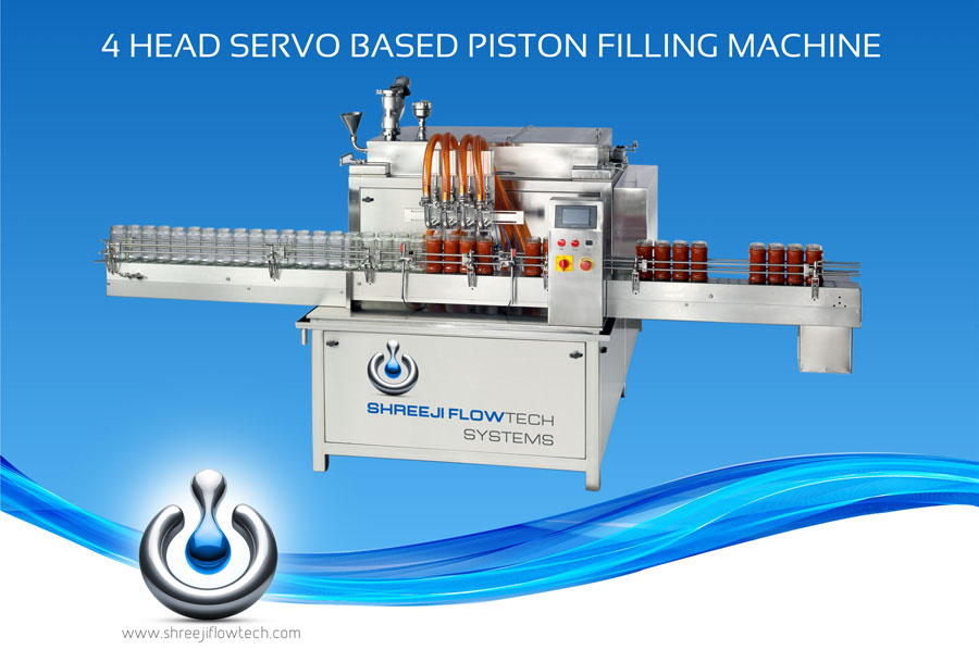 4 Head Servo Based Piston Filling Machine