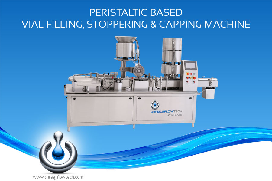 Peristaltic Based Vial Liquid Filling, Stoppering & Capping Machine for Pharma