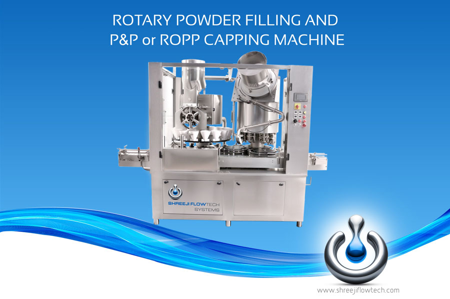 Rotary Powder Filling and P&P or ROPP Capping Machine