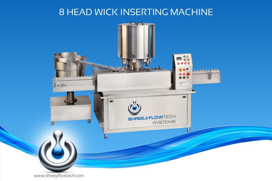 Automatic 8 Head Wick Inserting Machine 