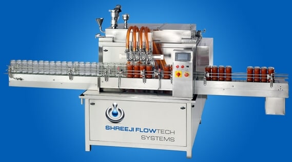 four Head Servo Based Piston Filling Machine for plastic bottles